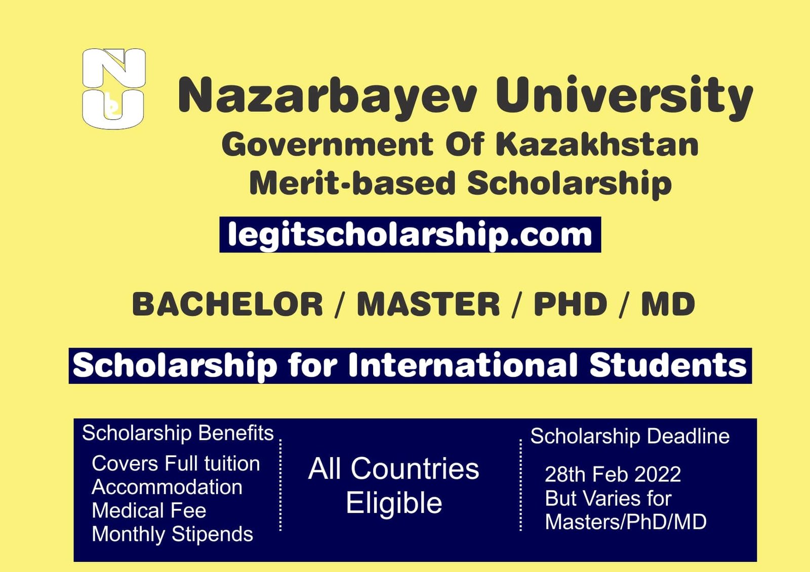 Fully Funded Nazarbayev University Scholarship 2024 2025 — Ninefat 0452